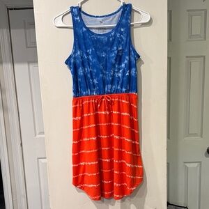 SO Blue and Red Tie-Dye Kids Dress